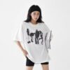 Women's Playful Puppy Embroidered Vintage Tee - Retro Summer Essential  Embrace timeless charm and a touch of whimsy