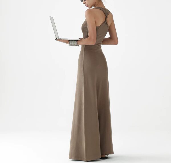 Women's Luxe Halter-Back Maxi Dress: Effortless Elegance Meets Day-to-Night Versatility